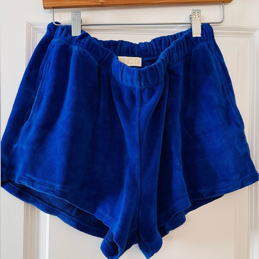 Blue Suzie Kondi velour shorts